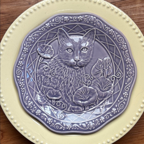 Patricia BA Shea Other - SALE Portugal The Meow Collection Patricia BA Shea Purple Majolica Cat Plates